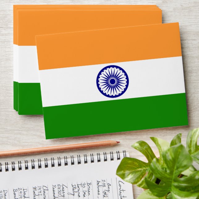 Enveloppe Drapeau de l'Inde (Stacked)