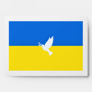 Enveloppe Drapeau de l'Ukraine - La colombe de la paix - Lib