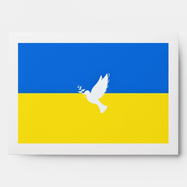 Enveloppe Drapeau d'Ukraine - Dove of Peace - Freedom - Peac (Devant)