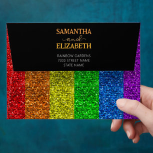 Enveloppe Drapeau LGBT arc-en-ciel scintille gay lesbienne m