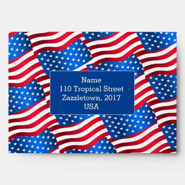 Enveloppe drapeaux américains (Devant)
