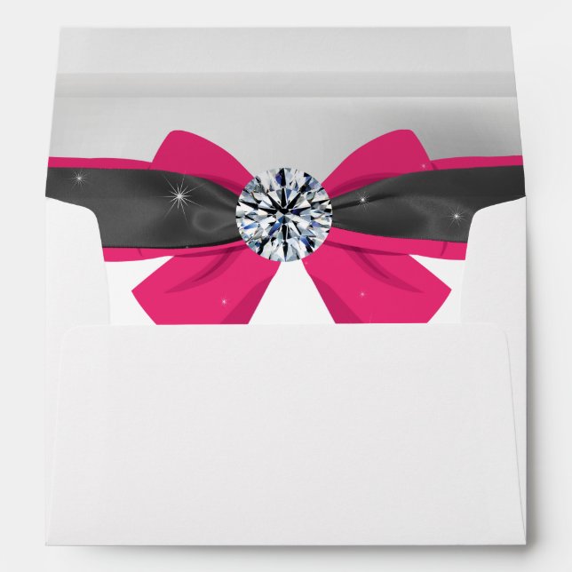 Enveloppe Draperie classique en noir et blanc avec Bow magen (Dos (Bas))