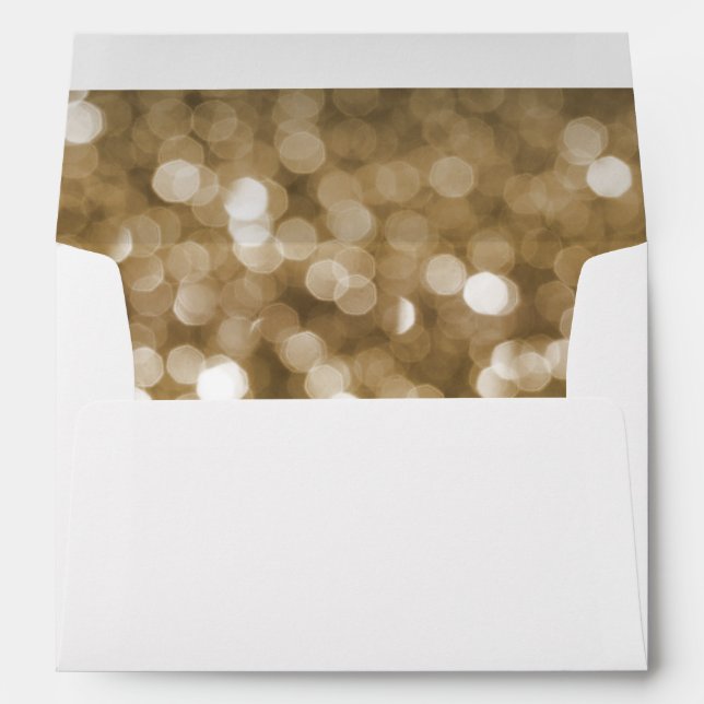Enveloppe Dreamy Gold Bokeh Mariage (Dos (Bas))