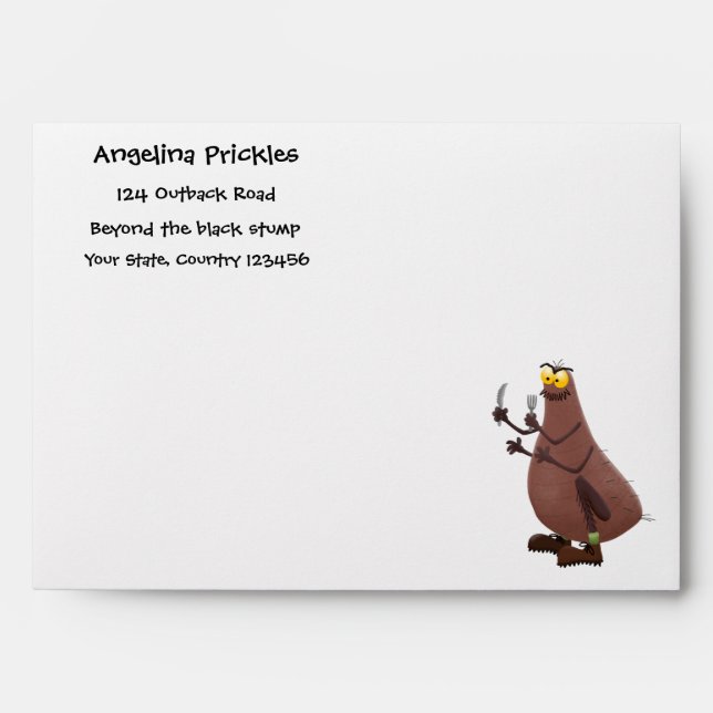 Enveloppe Drôle affamé pulette affamée dessin animé (Devant)