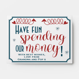 Enveloppe Drôle Avoir Fun Dépenser Mon Argent Cash