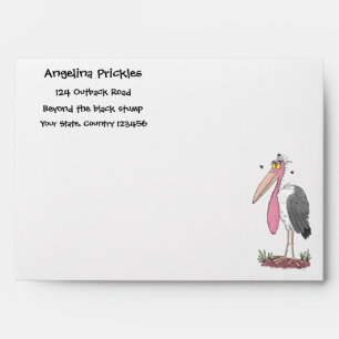 Enveloppe Drôle dessin animé de cigogne en marabou