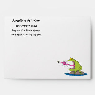 Enveloppe Drôle dessin animé de grenouille et mouche