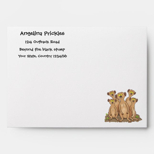 Enveloppe Drôle dessin de la famille meerkat (Devant)