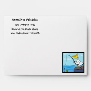 Enveloppe Drôle pélican de pêche