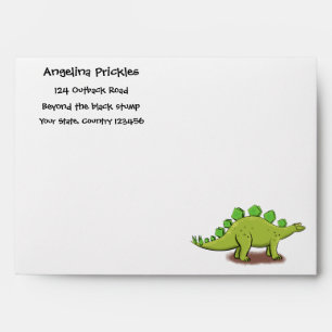 Enveloppe Drôle stegosaurus dinosaure dessin animé