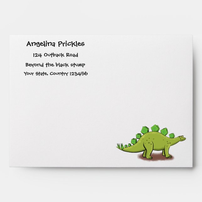 Enveloppe Drôle stegosaurus dinosaure dessin animé (Devant)