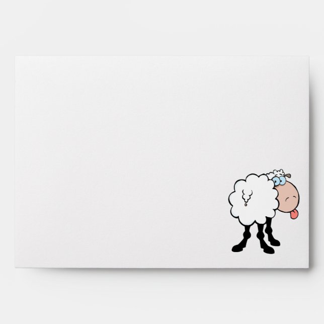 Enveloppe drôles moutons mignonnes qui sortent la langue de  (Devant)