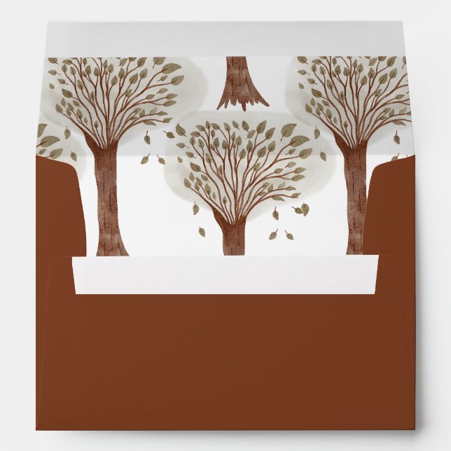 Enveloppe du Baby shower animalier Woodland (Dos (Bas))