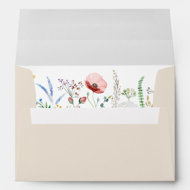 Enveloppe du Mariage de prairie Fleur sauvage (Dos (Bas))