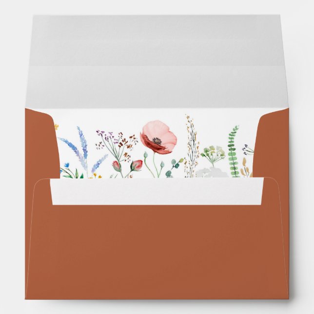 Enveloppe du Mariage de prairie Fleur sauvage en t (Dos (Bas))