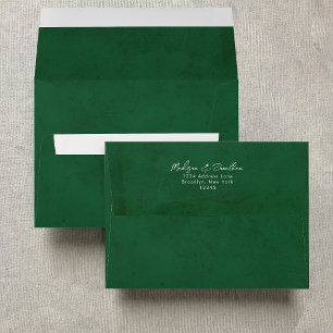 Enveloppe du Mariage de texte de script vert de fo