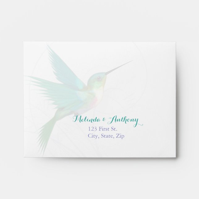 Enveloppe du remous RSVP de colibri (A2) (Devant)