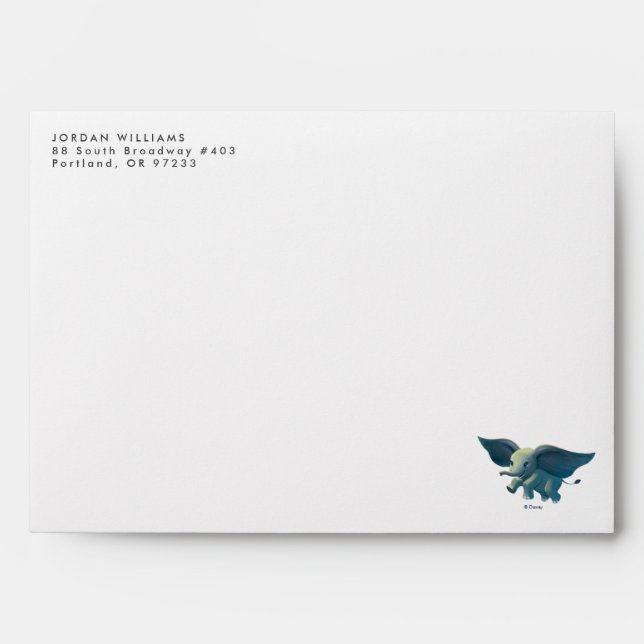 Enveloppe Dumbo | Flying Dumbo Peint Art (Devant)