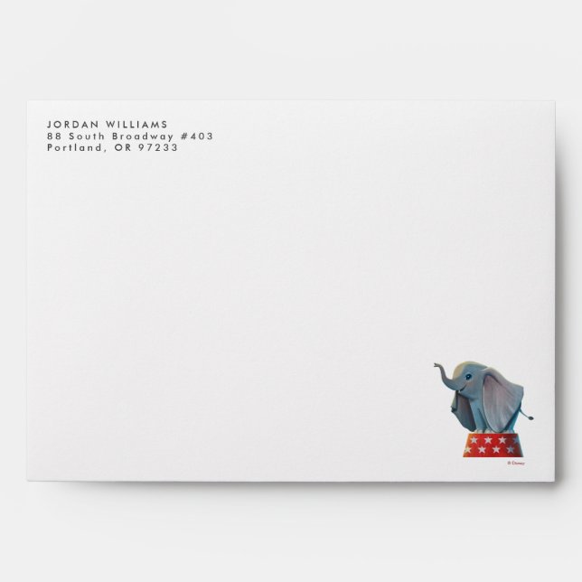 Enveloppe Dumbo | Podium du cirque du ciel souriant (Devant)