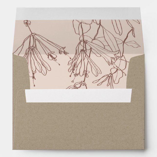 ENVELOPPE DUSKY BLUSH KRAFT LINE DESSIN ADRESSE FLORALE (Dos (Bas))