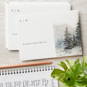 Enveloppe Dusky Winter Snow Mountain Mariage paysage