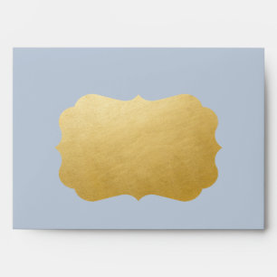 Enveloppe Dusty Blue avec Gold Bracket Adresse Area