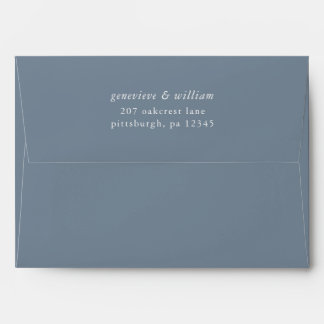 Enveloppe Dusty Blue avec Mariage d'adresse de retour