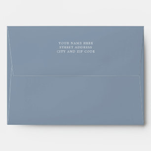Enveloppe Dusty Blue Boho Moderne Simple White Lines Mariage
