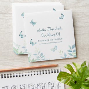 Enveloppe Dusty Blue Butterfly Scatter Graines en mémoire