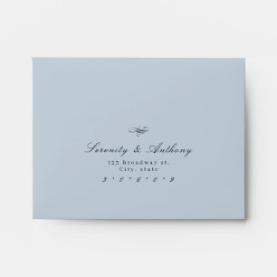 Enveloppe Dusty Blue Classic Élégance Script mariage RSVP