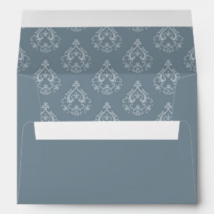 Enveloppe Dusty Blue Damask Pattern