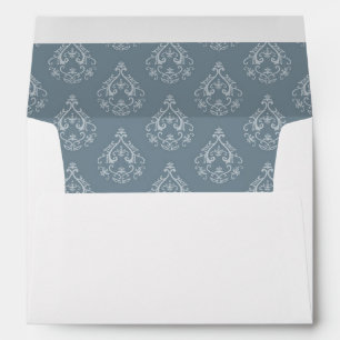 Enveloppe Dusty Blue Damask Pattern