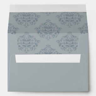Enveloppe Dusty Blue Elegant Damask