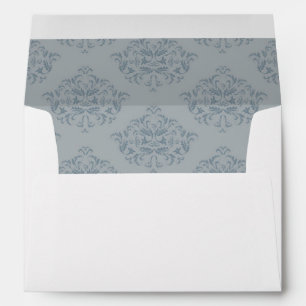 Enveloppe Dusty Blue Elegant Damask