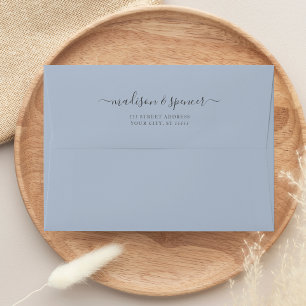 Enveloppe Dusty Blue élégant et moderne mariage 5x7