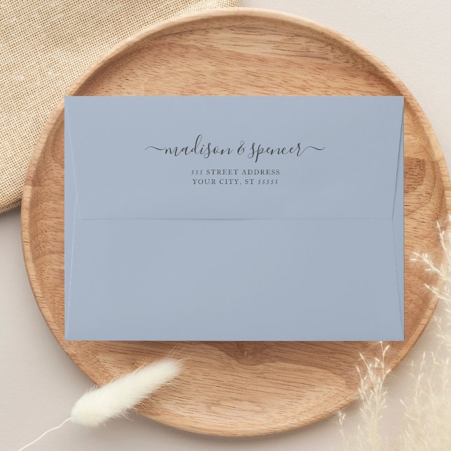 Enveloppe Dusty Blue élégant et moderne mariage 5x7 (Créateur téléchargé)