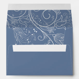 Enveloppe Dusty Blue élégant Mariage floral