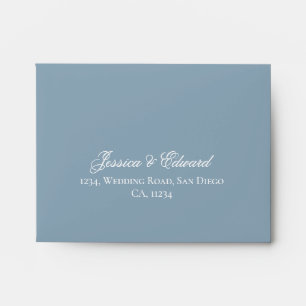 Enveloppe Dusty Blue élégant mariage floral RSVP