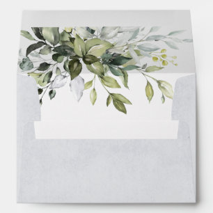 Enveloppe Dusty Blue et or Elegant Rustic Floral Mariage
