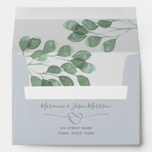 Enveloppe Dusty Blue Eucalyptus Mariage de verdure