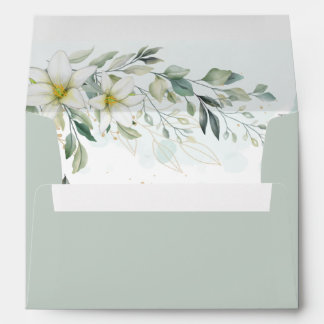 Enveloppe Dusty Blue Eucalyptus Vert Mariage Succulent