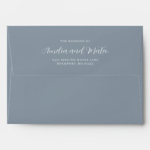 Enveloppe Dusty Blue Faire-part de mariage Adresse de retour