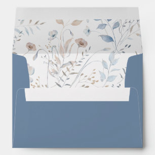 Enveloppe Dusty Blue Floral Mariage