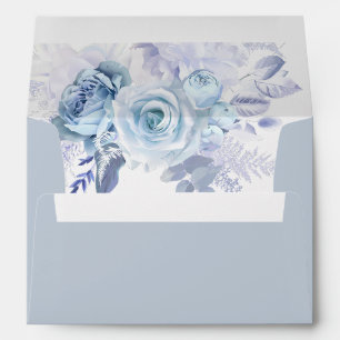 Enveloppe Dusty Blue Floral Mariage nuptiale