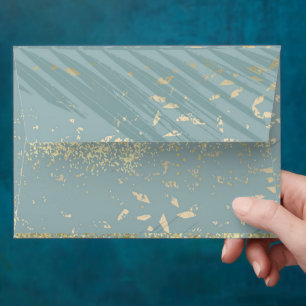 Enveloppe Dusty Blue Gold Parties scintillant Dust