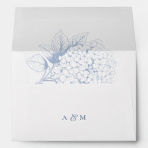 Dusty Blue Hydrangea Floral Adresse de retour