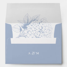 Dusty Blue Hydrangea Floral Adresse de retour