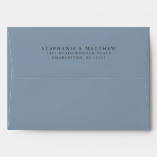 Enveloppe Dusty Blue Mariage Chic Adresse de retour Elegant