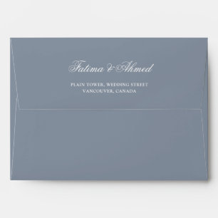 Enveloppe Dusty Blue Minimal Musulman Mariage Adresse de ret