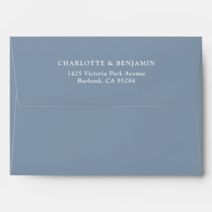 Enveloppe Dusty Blue Modern Mariage personnalisé 5.25x7.25